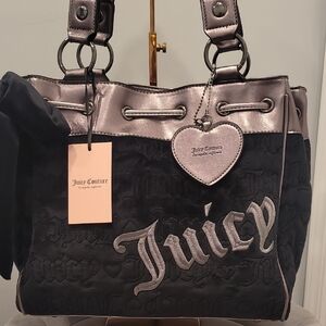 🔥NWT Juicy Couture VINTAGE DREAMS TOTE in Liquorice/Gunmetal